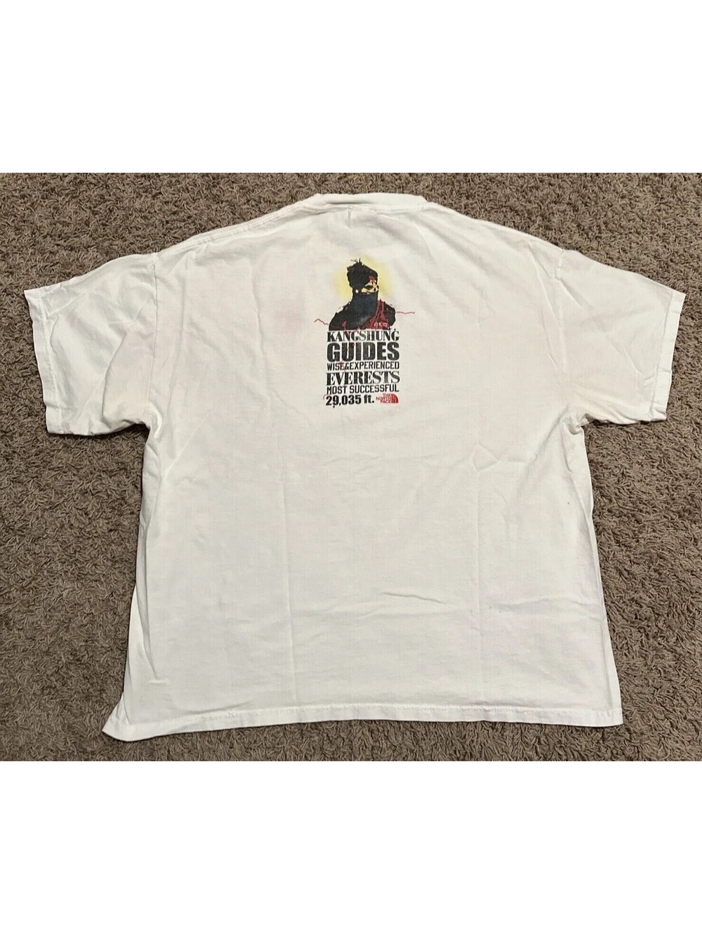 VINTAGE North Face T Shirt Large White Climbing Graphic Tee Kangshung Everest - Picture 14 of 16